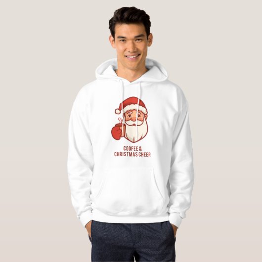 Coffee & Christmas Cheer Santa Hoodie パーカ (正面フル)