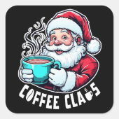 Coffee Claus Santa Hot Drink スクエアシール (正面)