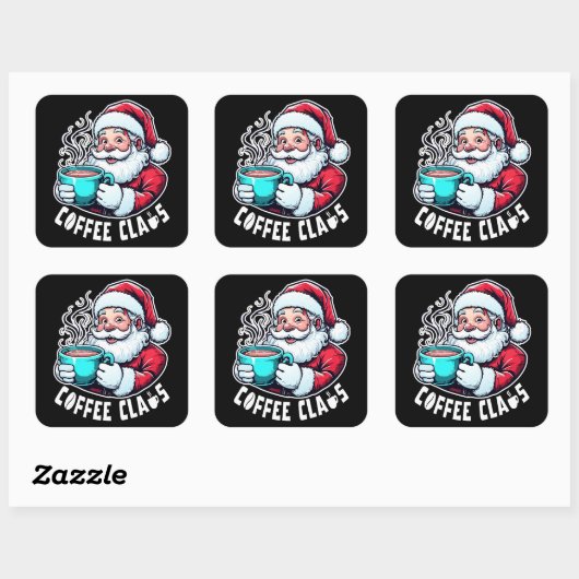 Coffee Claus Santa Hot Drink スクエアシール (シート)