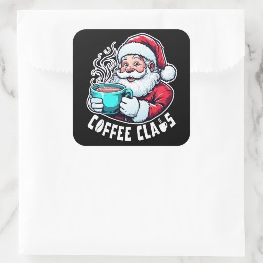 Coffee Claus Santa Hot Drink スクエアシール (バッグ)