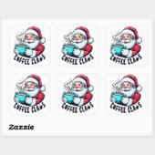Coffee Claus Santa Hot Teal Mug スクエアシール (シート)