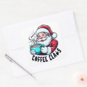Coffee Claus Santa Hot Teal Mug スクエアシール (封筒)