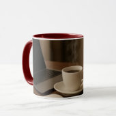 "Coffee & Clicks Mug – Steam, Shopping, and Lap マグカップ (正面左)