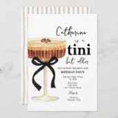 Coffee Cocktail Birthday Black Bow Invitation  招待状 (正面/裏面)