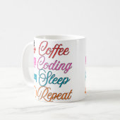 Coffee Coding Sleep Repeat - プログラマー コーヒーマグカップ (正面左)