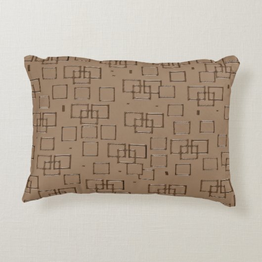 Coffee Coloured Squares Pattern アクセントクッション (裏面)