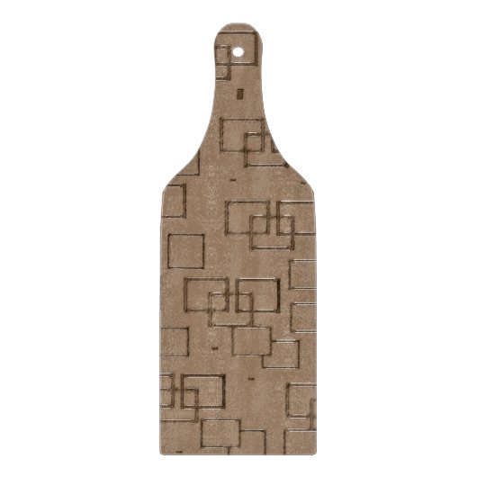 Coffee Coloured Squares Pattern カッティングボード (正面)