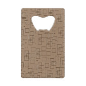 Coffee Coloured Squares Pattern クレジットカード栓抜き (正面)