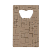 Coffee Coloured Squares Pattern クレジットカード栓抜き (裏面)