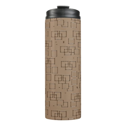 Coffee Coloured Squares Pattern タンブラー (正面)