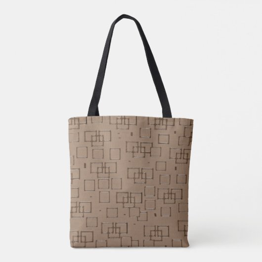 Coffee Coloured Squares Pattern トートバッグ (裏面)
