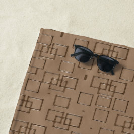 Coffee Coloured Squares Pattern ビーチタオル