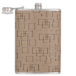Coffee Coloured Squares Pattern フラスク
