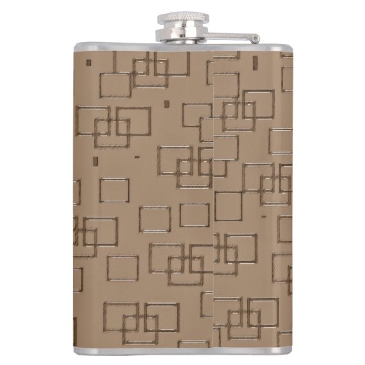 Coffee Coloured Squares Pattern フラスク (裏面)