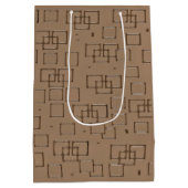 Coffee Coloured Squares Pattern ミディアムペーパーバッグ (裏面)