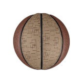 Coffee Coloured Squares Pattern ミニバスケットボール (縦)