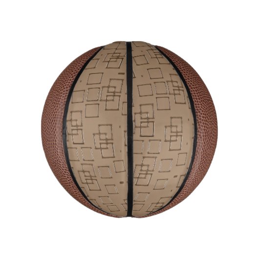 Coffee Coloured Squares Pattern ミニバスケットボール (縦)