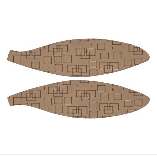 Coffee Coloured Squares Pattern ミニバスケットボール (パネル)