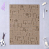 Coffee Coloured Squares Pattern 薄葉紙 (クラフト)