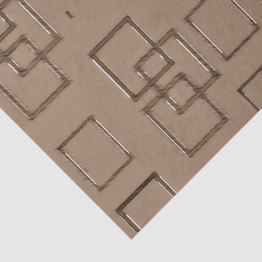 Coffee Coloured Squares Pattern 薄葉紙 (詳細)