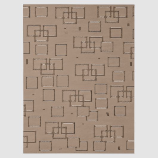 Coffee Coloured Squares Pattern 薄葉紙 (正面)