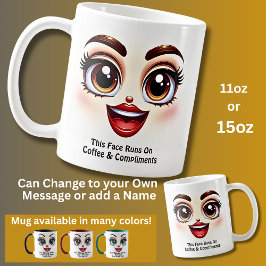 Coffee & Compliments, Fabulous Eyes Funny Face コーヒーマグカップ