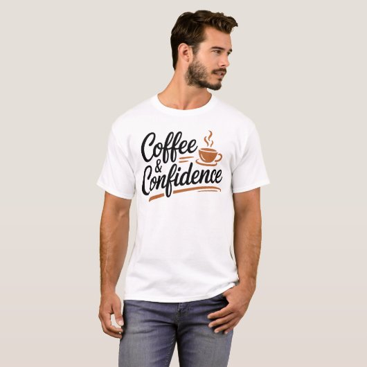 Coffee & Confidence Calligraphy Tee Tシャツ (正面フル)
