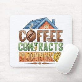 Coffee Contracts Closings 不動産エージェント マウス マウスパッド