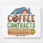 Coffee Contracts Closings 不動産エージェント マウス マウスパッド (正面)