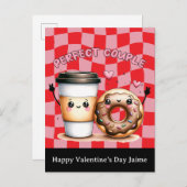 Coffee Couple Funny Valentines Day Postcard ポストカード (正面/裏面)