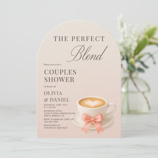 Coffee Couples Shower The Perfect Blend Coquette  招待状 (スタンド正面)