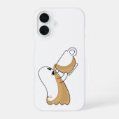 Coffee-Covered Ghost – Caffeine Chaos iPhone Case iPhone 16ケース (裏面)