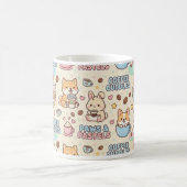 Coffee Cuddles Cute Classic Mug, 11 oz Coffee Mug コーヒーマグカップ (中央)