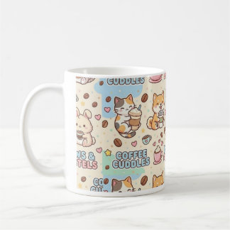 Coffee Cuddles Cute Classic Mug, 11 oz Coffee Mug コーヒーマグカップ