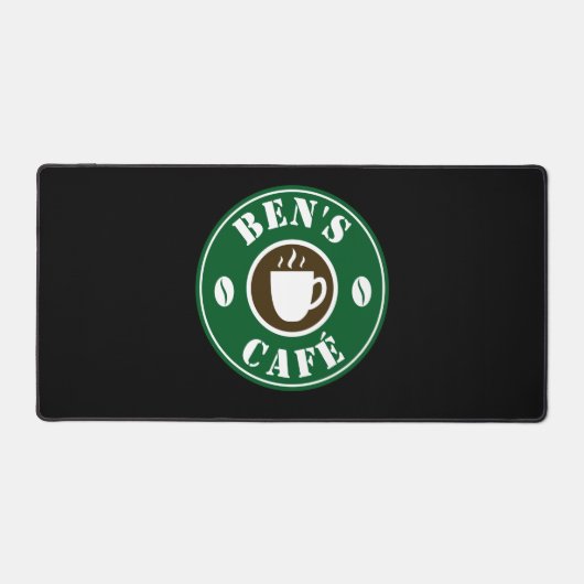 Coffee cup and beans logo custom counter デスクマット (正面)