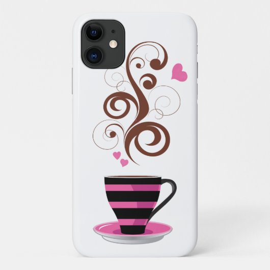 Coffee Cup, Arabica Coffee, Black Coffee, Hearts Case-Mate iPhoneケース (裏面)