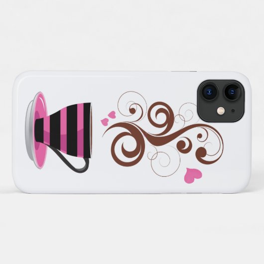 Coffee Cup, Arabica Coffee, Black Coffee, Hearts Case-Mate iPhoneケース (裏面(横))