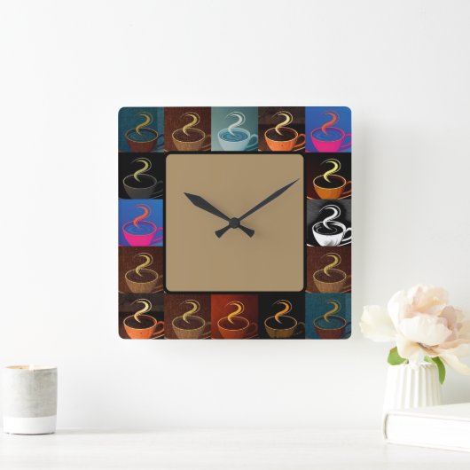 coffee cup assembly スクエア壁時計 (ホーム)