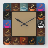 coffee cup assembly スクエア壁時計 (正面)