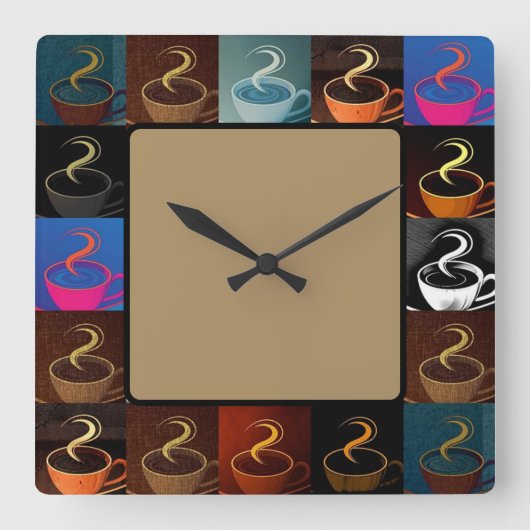 coffee cup assembly スクエア壁時計 (正面)