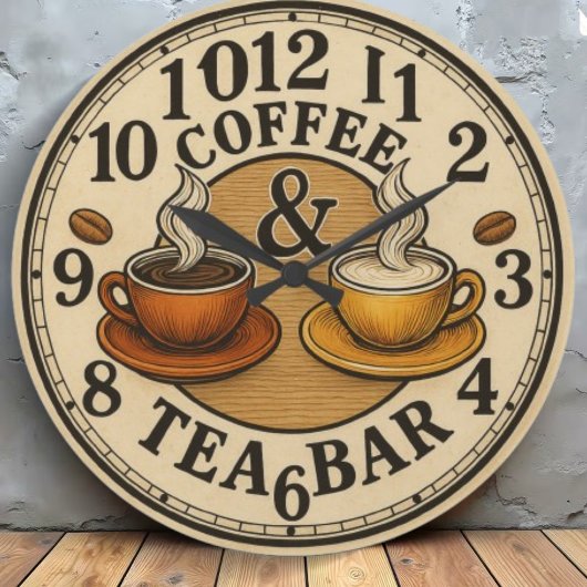 Coffee Cup Bar  home café ラージ壁時計