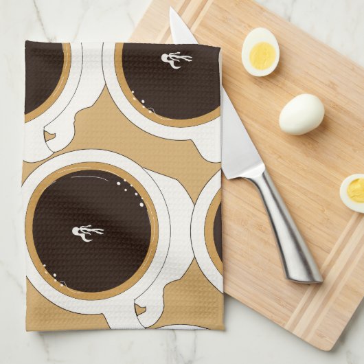 Coffee Cup Diver キッチンタオル (四つ折り)