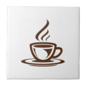 Coffee Cup Mark Design Tile for Kitchen or Wall タイル (正面)