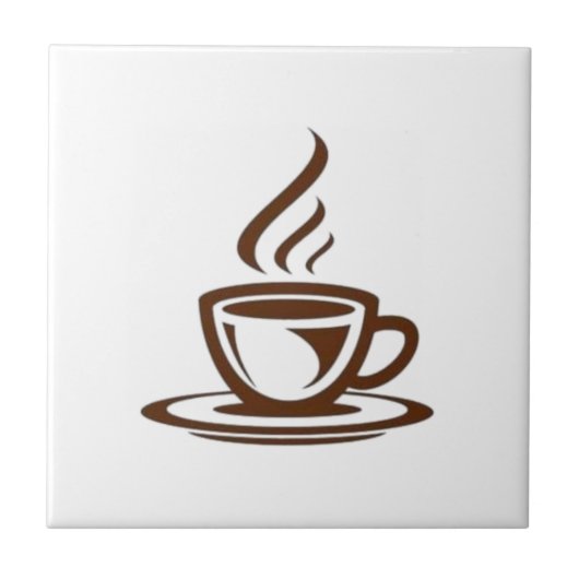 Coffee Cup Mark Design Tile for Kitchen or Wall タイル (正面)