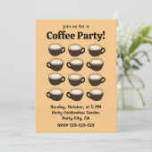 Coffee Cup Pattern Coffee Party 招待状 (スタンド正面)