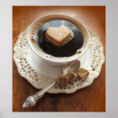 Coffee cup with heart ポスター (正面)