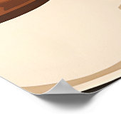 Coffee Cups Beans Morning Pattern ポスター (角)