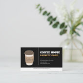 Coffee Cups Black White Cafe Customer Loyalty Card ロイヤリティカード (スタンド正面)