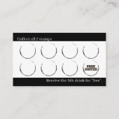 Coffee Cups Black White Cafe Customer Loyalty Card ロイヤリティカード (裏面)