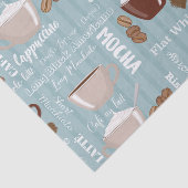Coffee Cups Blue Vertical Lines Caffeine Grains 薄葉紙 (詳細)